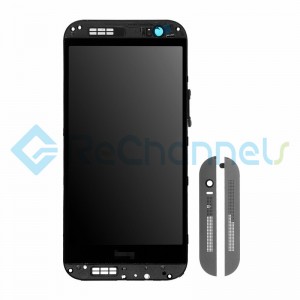 For HTC One M8 LCD Screen and Digitizer Assembly with Front Housing Replacement - Gray - Grade S+