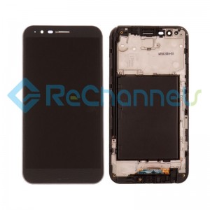 For LG Stylo 3 Plus LG-M470 LCD Screen and Digitizer Assembly with Front Housing Replacement - Black - Grade S+