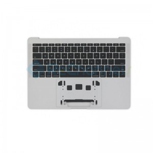 For MacBook Pro 13" A1708 (Late 2016 - Mid 2017) Top Case + Keyboard (US English) Replacement - Silver - Grade S+