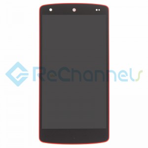 For LG Nexus 5 D821 LCD Screen and Digitizer Assembly with Front Housing Replacement (No Small Parts, Red Mesh Cover) - Red - Grade S+