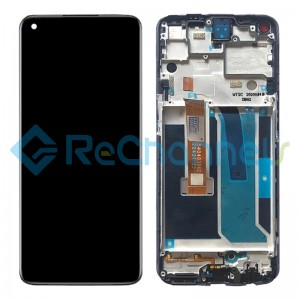For OnePlus Nord N10 5G LCD Screen and Digitizer Assembly with Frame Replacement - Black - Grade S+