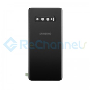 For Samsung Galaxy S10+ SM-G975 Battery Door with Adhesive Replacement - Prism Black - Grade R