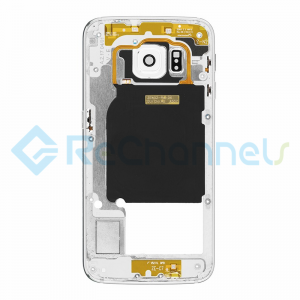 For Samsung Galaxy S6 Edge SM-G925A/G925T Rear Housing With Small Parts Replacement - White - Grade S+
