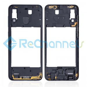 For Samsung Galaxy A20 SM-A205 Middle Frame Replacement - Black - Grade S+