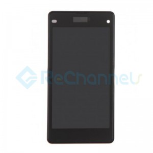 For Sony Xperia Z1 Compact LCD Screen and Digitizer Assembly with Front Housing Replacement - Black - Sony Logo - Grade S+