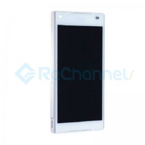 For Sony Xperia Z5 Compact LCD Screen and Digitizer Assembly with Front Housing Replacement - White - With Logo - Grade S+