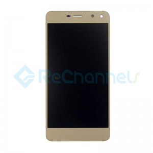 For Huawei Y6 2017 LCD Screen and Digitizer Assembly with Front Housing Replacement - Gold - Grade S+