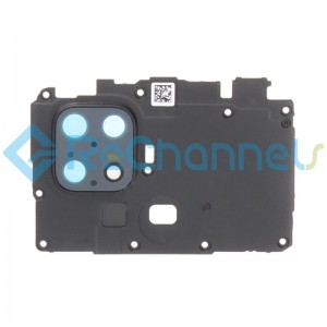 For Xiaomi Redmi 10C Motherboard Retaining Bracket with Back Camera Bezel Replacement - Black - Grade S+
