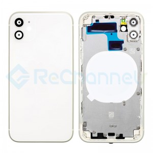 For Apple iPhone 11 Rear Housing with Battery Door Replacement - White - Grade S+