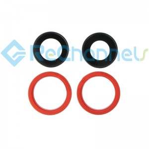 For Apple iPhone 13 6.1"/13 Mini 5.4" Back Camera Lens and Bezel(4pcs in One Set) Replacement - Red - Grade S+