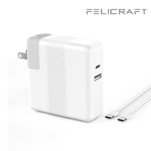 Felicraft For Charging MacBook Pro 13- inch (2016, 2017, 2018) 65W USB-C Wall Charger Replacement - White - Grade S+