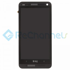 For HTC One LCD Screen and Digitizer Assembly with Front Housing Replacement - Black - Grade S+