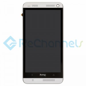 For HTC One LCD Screen and Digitizer Assembly with Front Housing Replacement - Silver - Grade S+