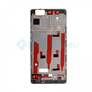 For Huawei P9 Front Housing LCD Frame Bezel Plate Replacement - Black - Grade S+