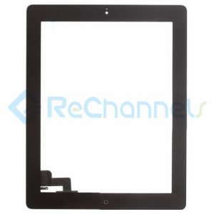 For Apple iPad 2 Digitizer Touch Screen Assembly Replacement - Black - Grade S	