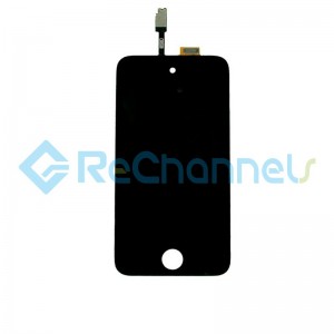 For Apple iPod Touch 4 LCD Screen and Digitizer Assembly with Frame Replacement - Black - Grade S