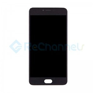 For MEIZU M3 Note LCD Screen and Digitizer Assembly with Front Housing Replacement - Black - Grade S+