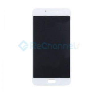 For Meizu M6 LCD Screen and Digitizer Assembly with Front Housing Replacement - White - Grade S