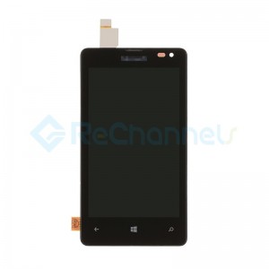 For Microsoft Lumia 435 LCD Screen and Digitizer Assembly with Front Housing Replacement - Black - Grade S+