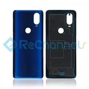 For Motorola One Vision Battery Door Replacement - Blue - Grade S+