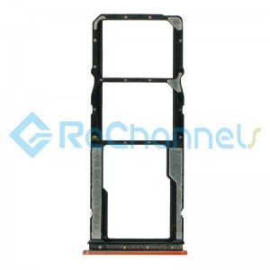 For Xiaomi Redmi 9C SIM Card Tray Replacement (Dual SIM) - Orange - Grade S+