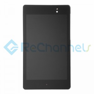 For Asus Google Nexus 7 (2013) LCD Screen and Digitizer Assembly with Front Housing Replacement (Wifi Version) - Black - Grade S+