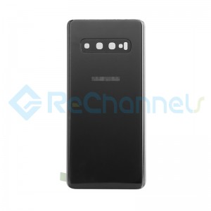 For Samsung Galaxy S10 SM-G973 Battery Door with Adhesive Replacement - Prism Black - Grade R