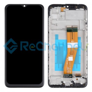 For Samsung Galaxy A03s SM-A037F LCD Screen and Digitizer Assembly with Frame Replacement (Dual SIM, Micro USB Frame) - Black - Grade S+