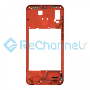 For Samsung Galaxy A20 SM-A205 Middle Frame Replacement - Orange - Grade S+