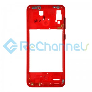 For Samsung Galaxy A20 SM-A205 Middle Frame Replacement - Red - Grade S+