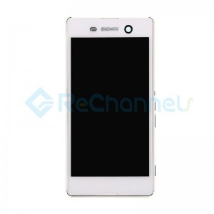For Sony Xperia M5 LCD Screen and Digitizer Assembly with Front Housing Replacement - White -  Grade S