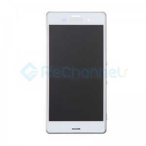 For Sony Xperia Z3 LCD Screen and Digitizer Assembly with Front Housing Replacement - White - Grade S+