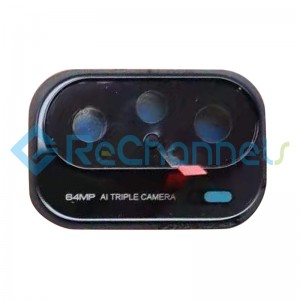 For Xiaomi Mi 11i Rear Camera Lens with Bezel Replacement - Black - Grade S+
