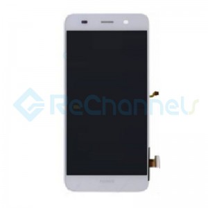 For Huawei Y6 LCD Screen and Digitizer Assembly with Front Housing Replacement - White - Grade S